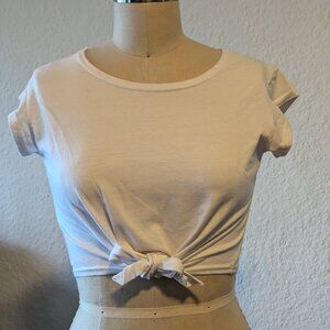 White Tie Crop Tee